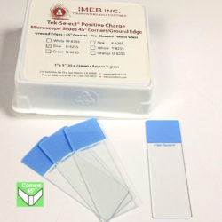 Microscope Slides, Blue, 45° Corners, Positive Charged