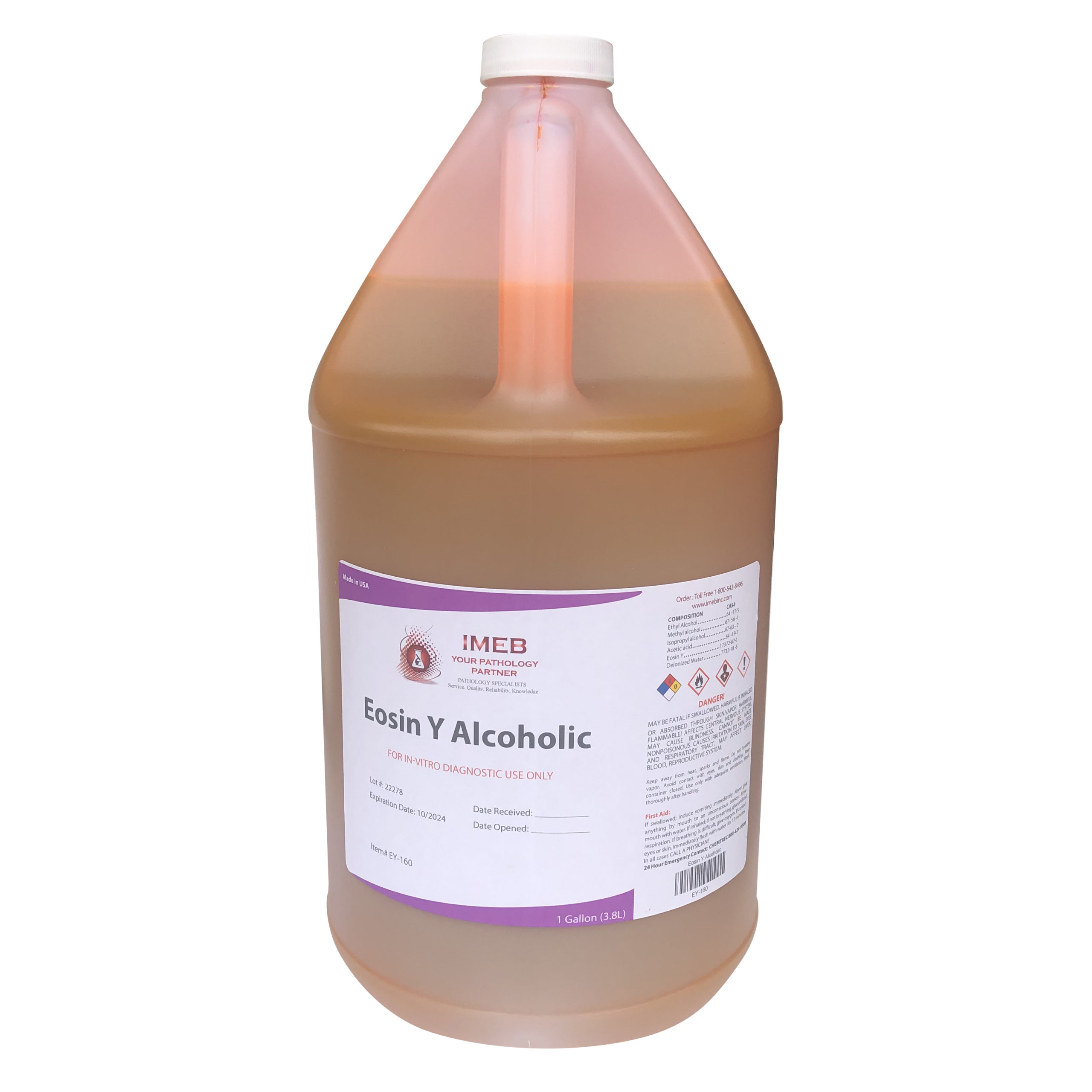 Eosin Y Alcoholic 1 Gallon EY-160 Tek-Select and IMEB Inc.