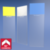 Frosted Slides 90 Degree Ground Edge 7200 Series shows yellow, white, and blue coded Red 90 degree icon