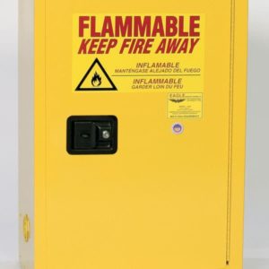 1924 Yellow Flammable Keep Fire Away cabinet