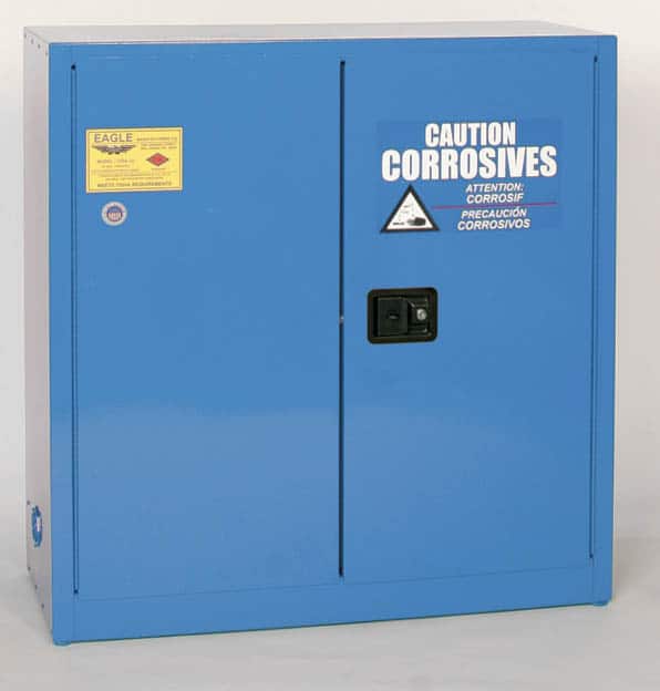 CRA-30 Caution Corrosives blue cabinet