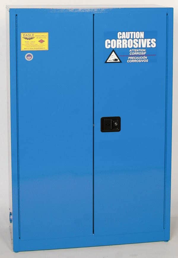 CRA-45 Caution Corrosives blue cabinet