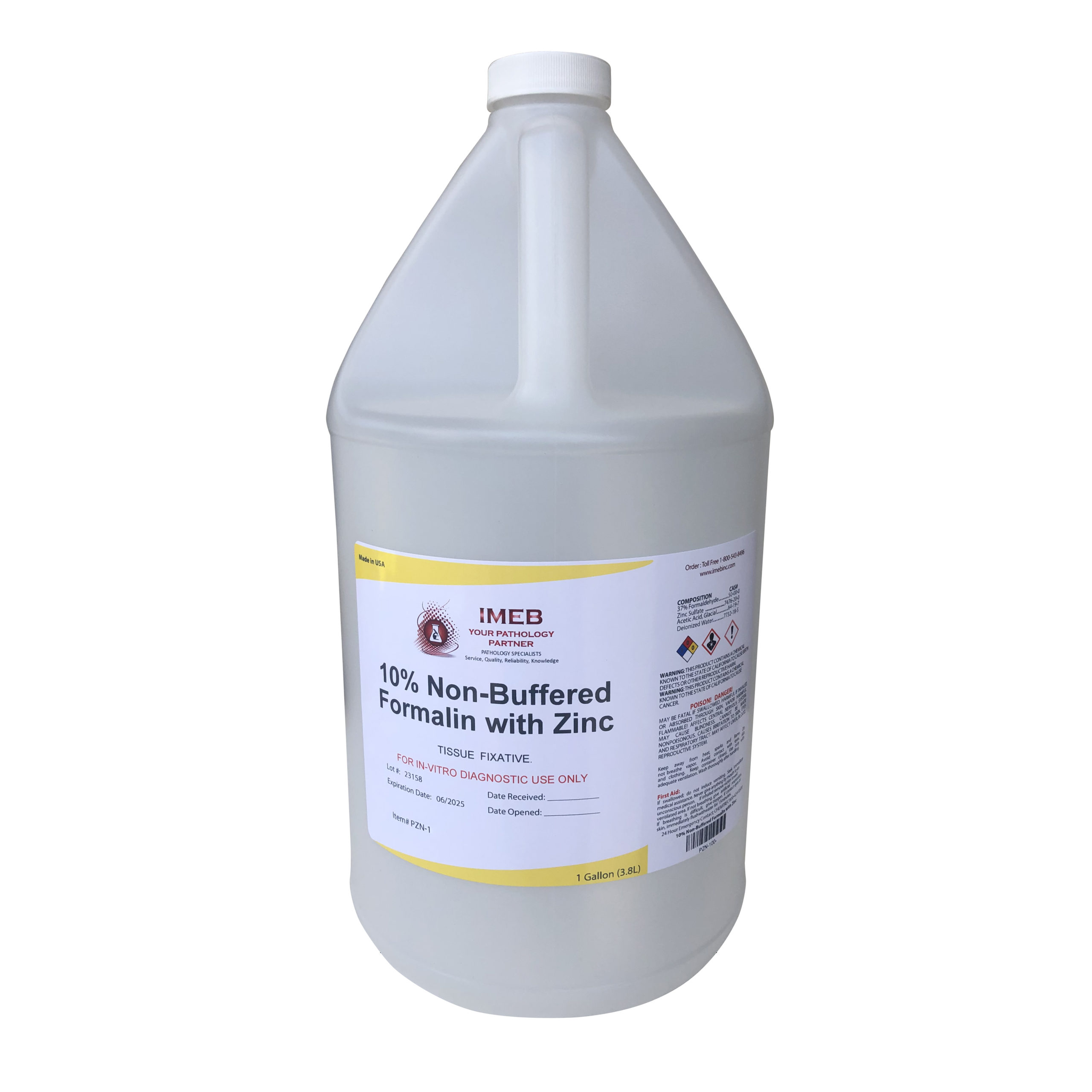 Picture of PZN1 Non-Buffered Zinc Formalin 1 Gallon