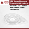 4730 Sakura cryomold for cryostats 42.8 millimeters tall x 41.28 wide x 16.5 millimeter inner diameter x 6.6 millimeter deep made of clear vinyl