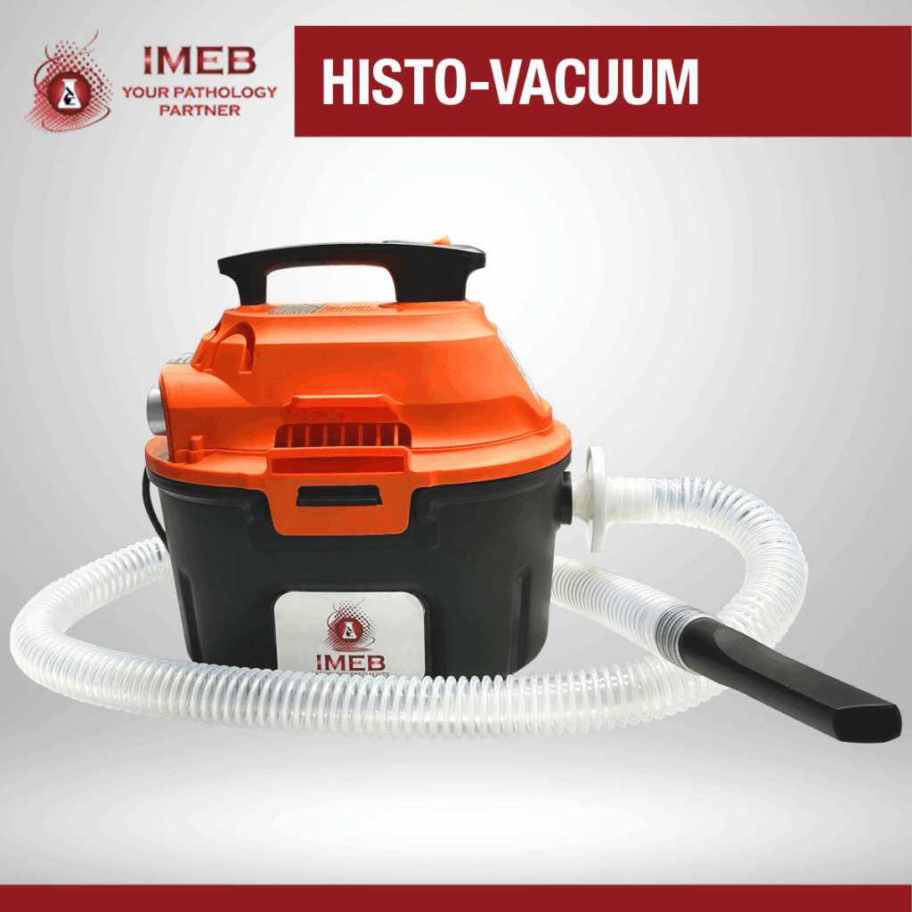Histo-Vacuum with a header on a gray background