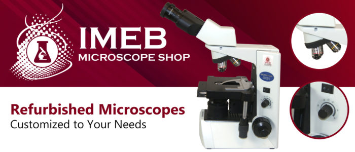 Used microscope refurbished by IMEB Inc are customizable with preferred objectives, heads, and extensions.