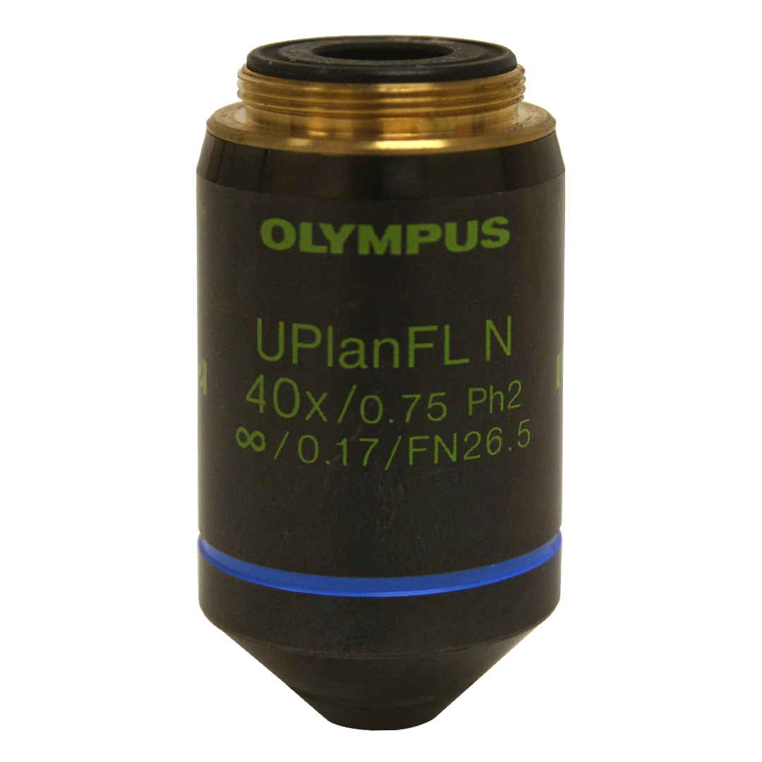 Olympus UPlanFL 40x Ph2 Phase Contrast Microscope Objective Green