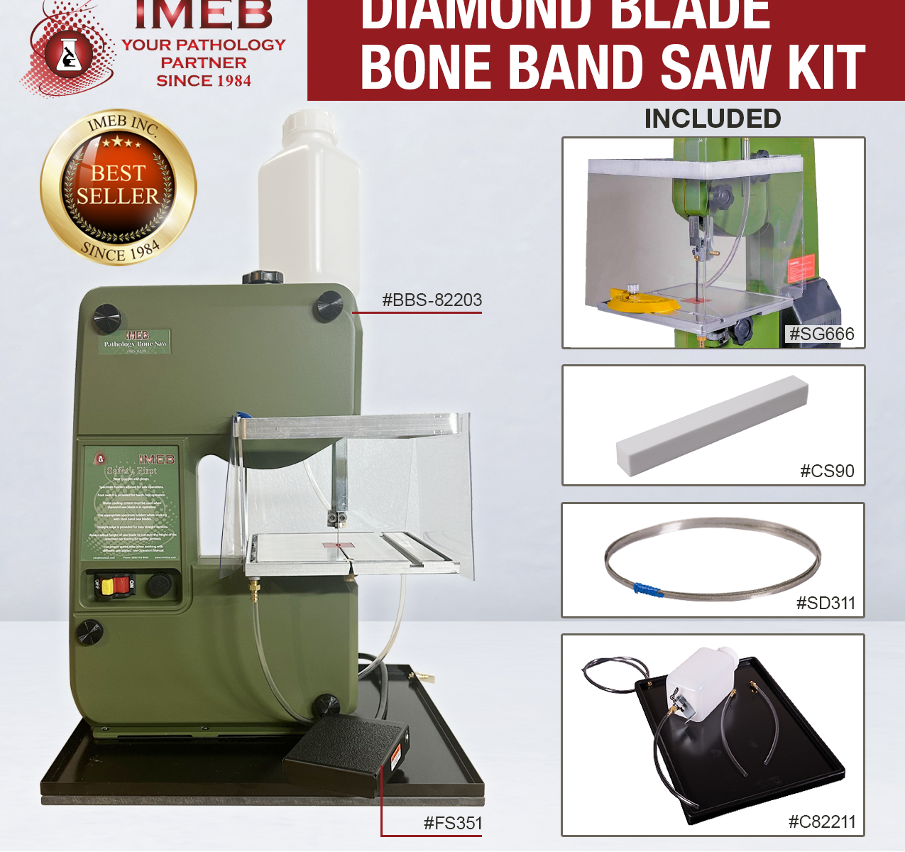 Complete bone band saw diamond blade kit 110 volts includes a diamond blade, guard, and more