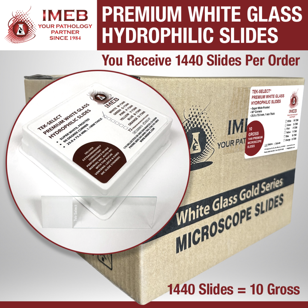 Hydrophillic slides packaged in a cardboard box and white tray box