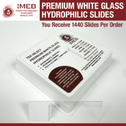 Hydrophillic slides packaged in a white tray box