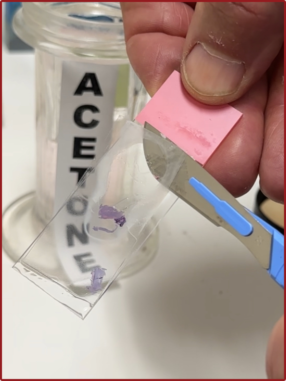 image of a slide and a scraper