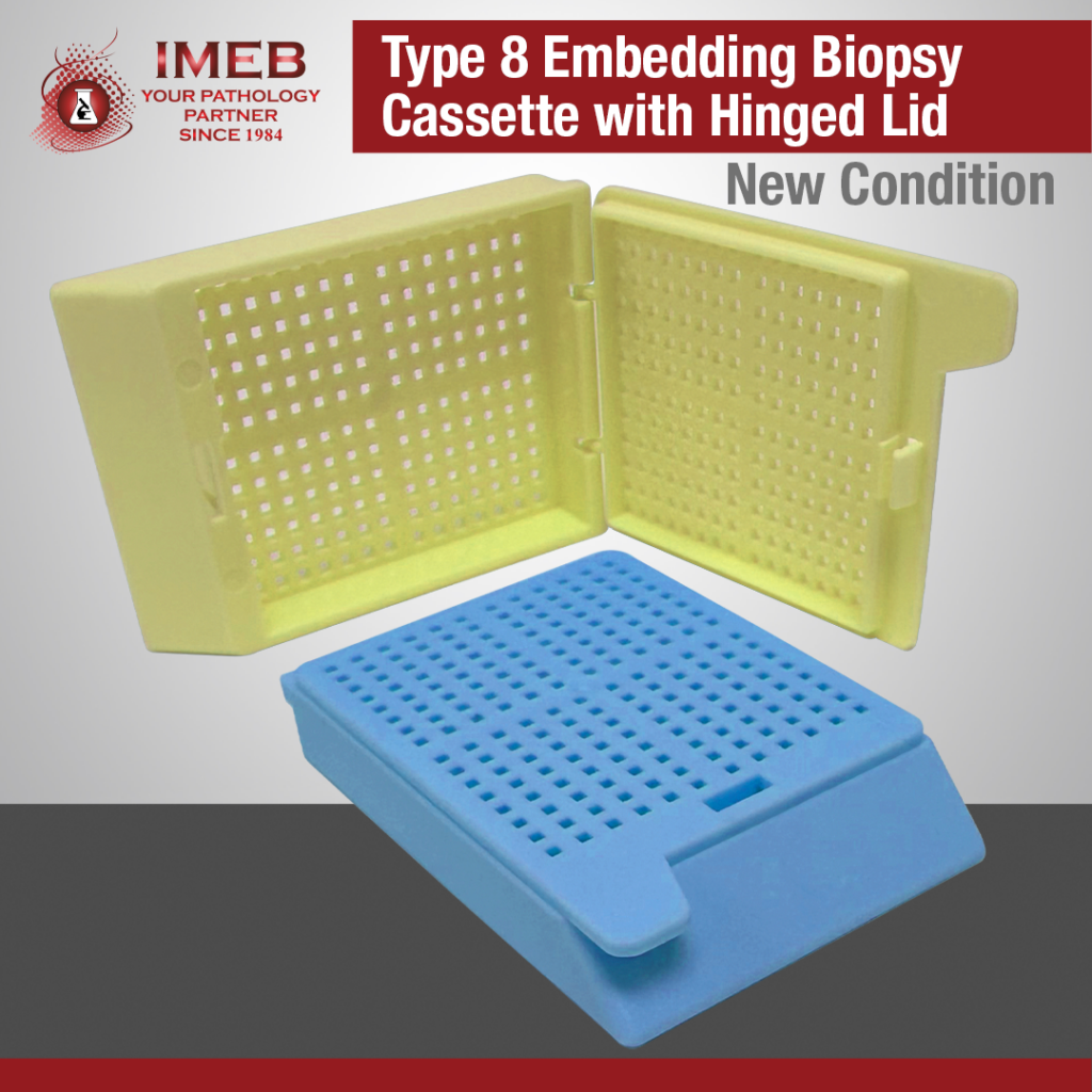 Type 8 embedding biopsy cassettes blue and yellow