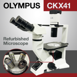 Olympus CKX41 Inverted Microscope with a Trinocular Head, Objectives, and a Warranty
