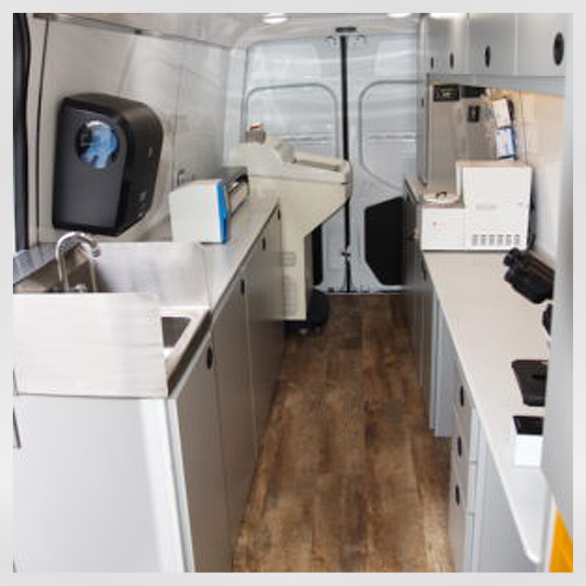 Mohs Mobile van by IMEB Inc. inside
